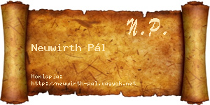 Neuwirth Pál névjegykártya